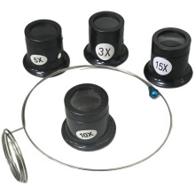 1set 4-Piece Watchmaker'S Loupe Set with Holder (3x/5x/10x/15x) - Ideal for Watch & Jewelry Repair and Close- Work
