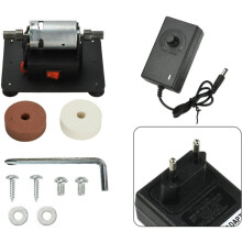 Electric Small Sander with 2 Wheels Electric Bench Grinder 7-Gear Adjustable Speed for Metal/Jewelry/Knives/Wood EU Plug