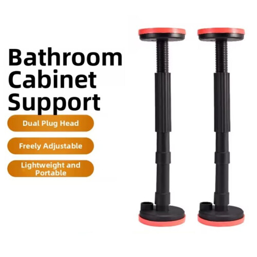 1 Pair Adjustable Telescopic Support Rods (18-44cm) - Heavy-Duty Nylon Brackets for Bathroom Cabinet, Basin 2