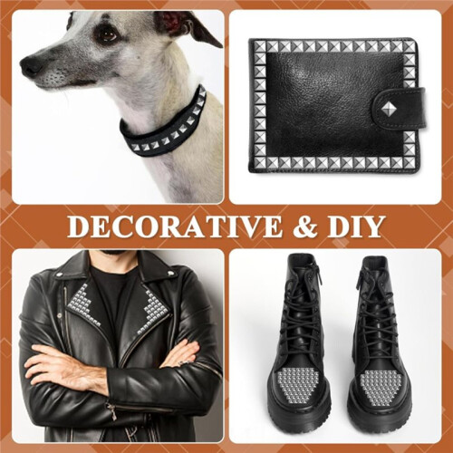 559Pcs Spikes and Studs Kit Cone Spikes with Tools Leather Straps Storage Box for DIY Handmade Decorations 1