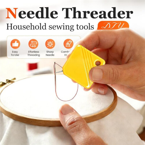 Automatic Needle Threaders for Hand Sewing, Square Needle Threading Helper for Sewing Machine, Fits All Needle Sizes 1
