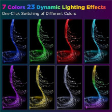 Fiber Optic Whip,Rechargeable LED Whip Lights with 30Color Effect Mode 360Swivel Fiber for Parties/Light Shows/Festival