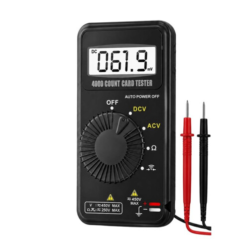 Digital Multimeter 4000 Counts Auto Range AC/ Voltage Tester Voltmeter Resistance Diode Continuity Checker