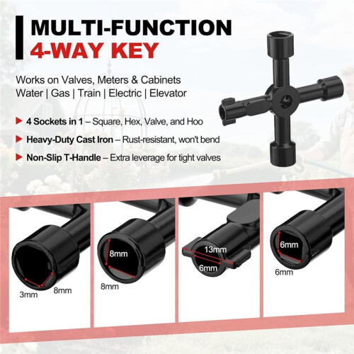 Quick Repair Plumbing Tools Kit, Angle Stop Wrench & 1/2 in Compression Sleeve Puller, Professional Plumbers Wrench 2