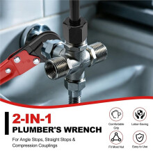 Quick Repair Plumbing Tools Kit, Angle Stop Wrench & 1/2 in Compression Sleeve Puller, Professional Plumbers Wrench