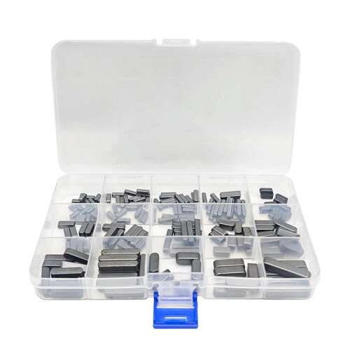 175pcs Woodruff Key Stock Assortment, 15 Sizes Round Ended Feather Key 1