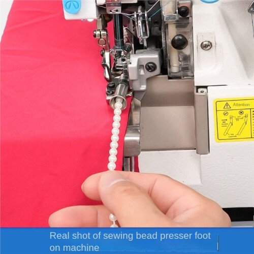 4 Thread Overlock Machine Universal Beading Presser Foot 6/8mm, Overlock & Bead Sewing Integrated, Smooth Running 6mm