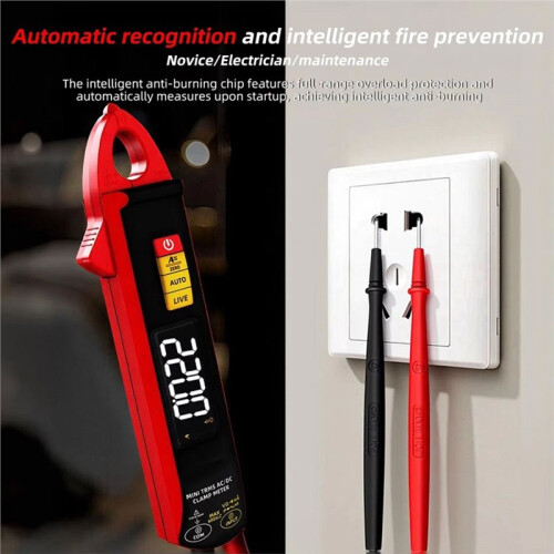 UX1 Digital Clamp Meter 100A Auto-Ranging Non-Contact Current Voltage Frequency Temperature Voltmeter Multimeter 1