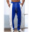 Men'S Color Block Side Stripe Drawstring Straight Athletic Pants Royal  L 4