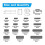 175pcs Woodruff Key Stock Assortment, 15 Sizes Round Ended Feather Key 6