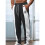 Men'S Color Block Side Stripe Drawstring Straight Athletic Pants Black XXL 2