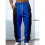 Men'S Color Block Side Stripe Drawstring Straight Athletic Pants Dark  M 4