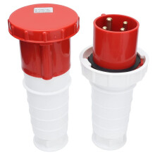 Connecteur de Cordon Électrique 380-415 V 63 A, Kit de Prise D'Alimentation Étanche IP67 à 4 Broches pour Câblage Industriel 3P+T