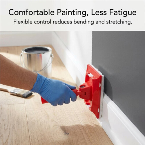 Paint Edger Trimmer with 2 Pads for Walls & Corners,Adjustable Angle Design,Sponge Paint Pad Applicator Red 1