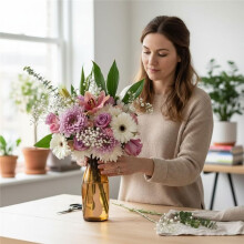 24 St Blommiga Skumhållare för Vinflaskor, Helring, Gröna Blommiga Skumbuketthållare för Flaskdekor, DIY-Pyssel