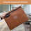 Notary Bag with Lock, Large PU Leather Document Organizer for Secure Travel for Certificates & 5