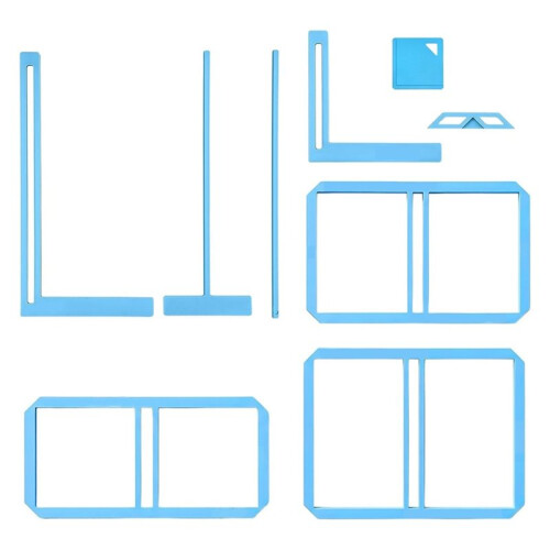 9-Piece Scrapbook Binding Kit:Complete Template Cutting Guide Set with Ruler, Corner Miter,Spine for Journals, Calendars 1