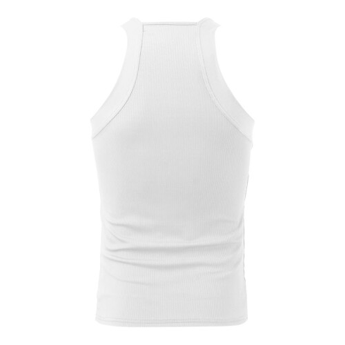 Men'S Solid Color Sleeveless Fitted Stretch Tank Top White XXL 1