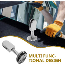 2Pcs Glass Partition Support Clamp Stainless Steel Adjustable Holder for Tempered Glass Shelves Railing Brackets Fixing