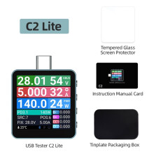 USB Tester C2 Digital Voltmeter Charging Power Detector PD3.2 Battery Tester Fast Charge Detection Trigger C2 Lite