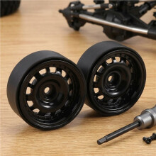 4 Piezas de Llantas de Aleación de Aluminio de 12 Grandes Aberturas y 1,9 Pulgadas con Sistema Beadlock para Coches RC Crawler 1/10