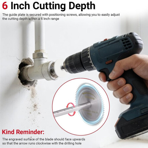 Inside Pipe Cutter for PVC Pipe, 6 PCS Blades and Hex Shank for Internal Flush Cutting 2