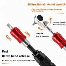 Bicycle Repair Tool Kit, Bidirectional Ratchet Wrench Set with 10 Bits, Multi-Function Maintenance Tools for Bike
