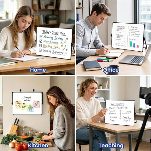 A3 Double-Sided Magnetic Whiteboard for Desk - Erasable Message Board for Home & Work Notes, to-Do Lists 2