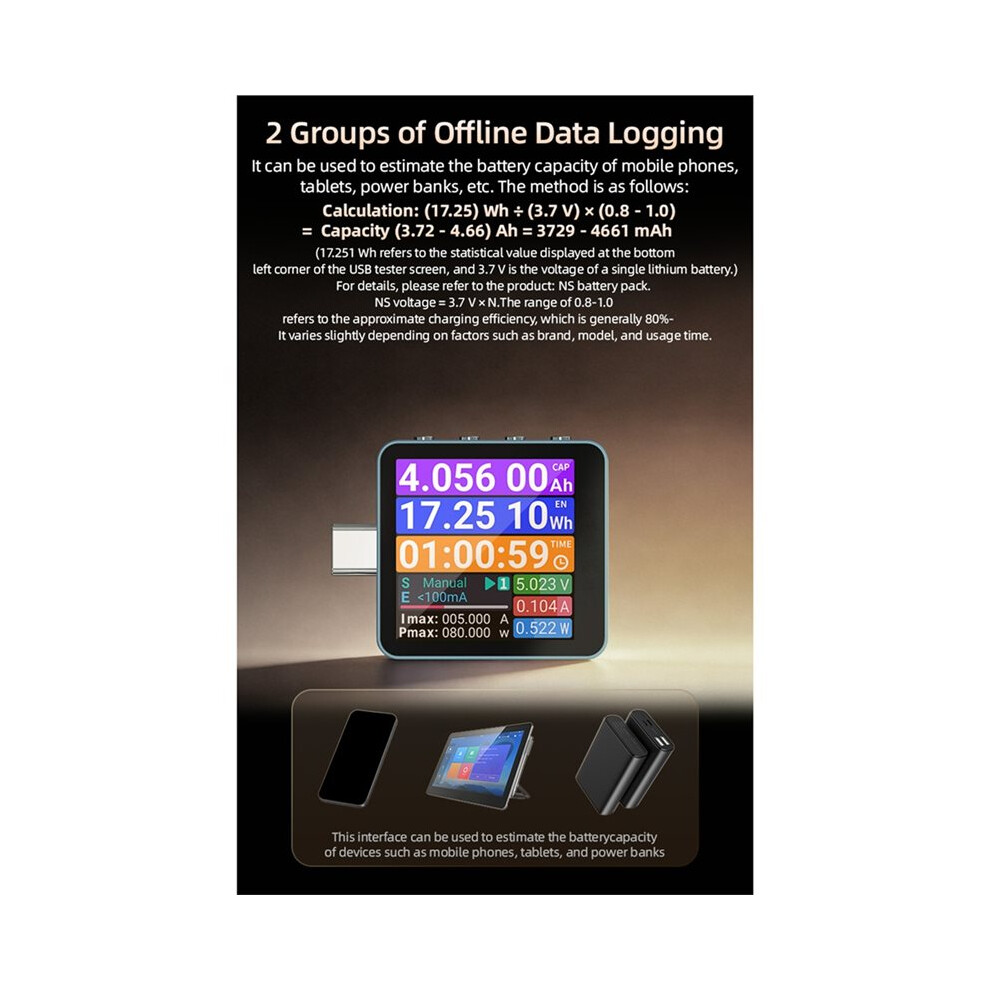 Fast Detectin USB Tester C2 Digital Voltmeter Charging Power Detector PD3.2 Battery ...