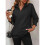 Womens Quarter Zip Mock Neck Drop Shoulder Long Sleeve Sweatshirt Black M 2