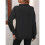 Womens Quarter Zip Mock Neck Drop Shoulder Long Sleeve Sweatshirt Black M 3