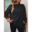 Womens Quarter Zip Mock Neck Drop Shoulder Long Sleeve Sweatshirt Black M 4