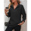 Womens Quarter Zip Mock Neck Drop Shoulder Long Sleeve Sweatshirt Black M 5