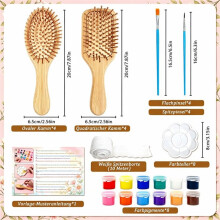 DIY Bamboo Hair Brush,33 Pieces Brush for Painting Set, Hair Brush Yourself, for DIY Gift Party,  Enthusiasts