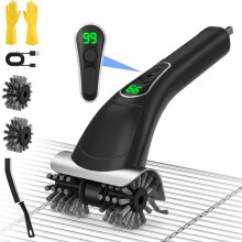 Electric Grill Brush for Outdoor Grill, Rechargeable BBQ Cleaner Cordless 2000mAh Battery, 2-Speed High-Torque Motor