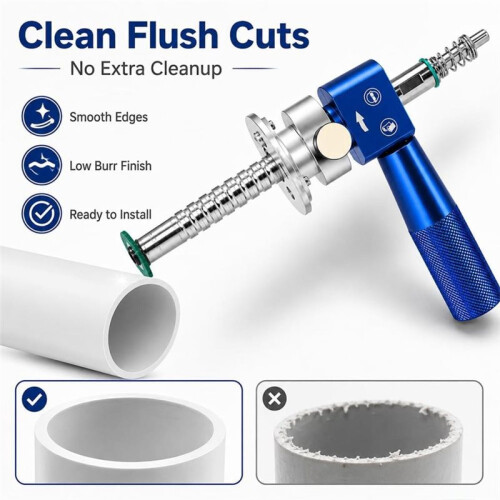 PVC Internal Pipe Cutter Adjustable Drill Attachment for Flush Cuts Tight Spaces Plumbing Repair Handle Easy Control 1
