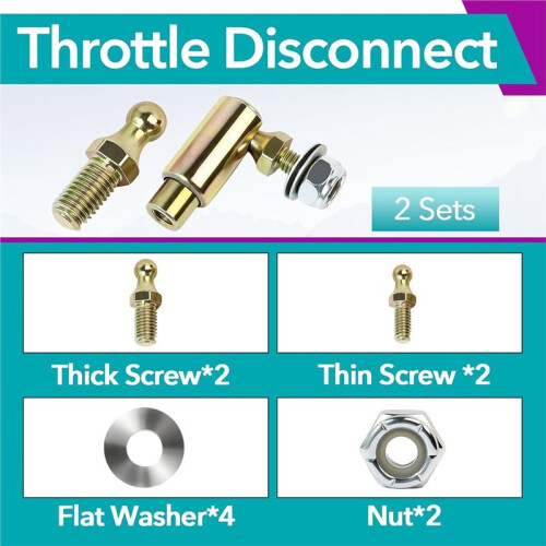 2 Pcs Quick Release Throttle Disconnect, 10-32 Female Thread Steel Carburetor Connecting Rod with  Joint Replacement 2