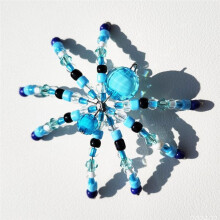 30Pcs Handmade Christmas Snowflake Wire Bead Ornaments & Halloween Spider- DIY Supplies for Festive Decor 11.5cm