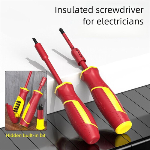 Insulated Screwdriver Set Magnetic Slotted Bits Interchangeable Multi Bit for Home DIY Maintenance 11 PCS