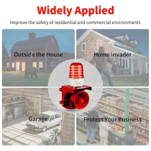 Motion Sensor Security Alert with PIR Human & Animal Detection,120dB & Red Strobe,Outdoor Guard for Home Yard Farm
