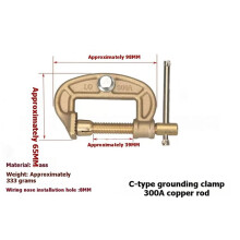 300A Electrode Clamp High Power Brass Grounding Work Clamp C-Shaped Ground Earth Clamp Replacement