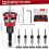 Countersink Drill Bit Set with Depth Stop, 5 PCS TCTCutters & HSS Bits Adjustable Aluminum Alloy Stop Collar for Wood 8