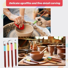 4-Teiliges Töpferwerkzeug-Set, 15 cm (5,9 Zoll) Skulpturenschnitzschaber, Modellierwerkzeug für Teetassen, Becher und Vasen