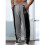 Men'S Color Block Side Stripe Drawstring Straight Athletic Pants Dark Gray L 2