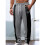 Men'S Color Block Side Stripe Drawstring Straight Athletic Pants Dark Gray M 3
