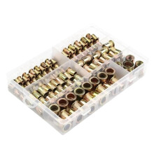 210PCS Box Rivet Nuts Carbon Steel M4-M12 Flat Rivet Nuts Set Hardware Multi Sizes Insert Rivet Nuts(210PCS M4-M12)