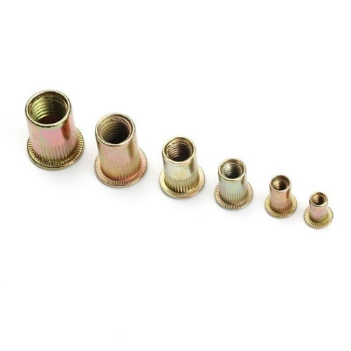 210PCS Box Rivet Nuts Carbon Steel M4-M12 Flat  Rivet Nuts Set Hardware Multi Sizes Insert Rivet Nuts(210PCS M4-M12) 2