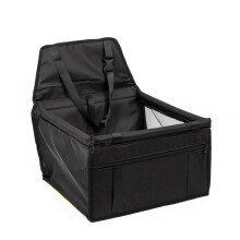 (Black,40X25X35cm)Pvc Pet Carrier With Breathable Mesh And Expandable Compartments For Convenience