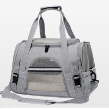 (Gray,25X28X44cm)Trasportino per Animali Domestici in PVC con Rete Traspirante e Scomparti Espandibili per Comodità