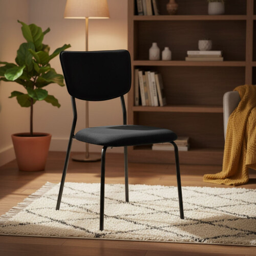 4er-Set Esszimmerstühle aus Samt, Schwarz - Ergonomisch, Langlebig 2